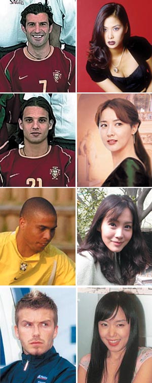 재미로 풀어보는 해외축구스타 한국탤런트 11쌍의 궁합