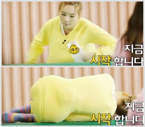 태연 개미허리 포착돼 눈길 '허리만 봐주세요!'