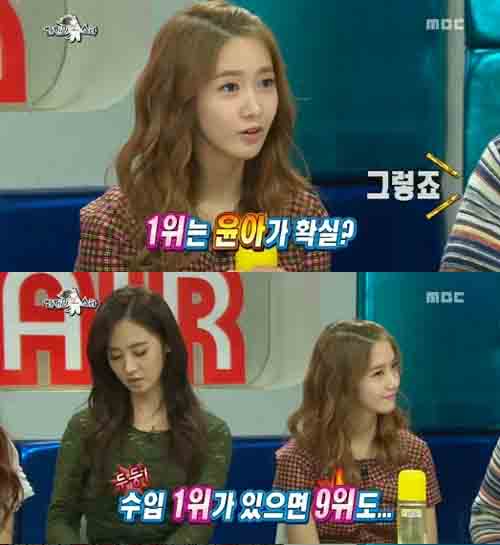 소녀시대 수입서열 1위는 윤아…9위는?