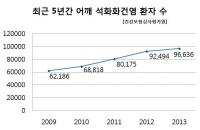 어깨 통증의 왕, 석회화건염 5년 동안 1.6배 증가 