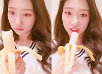 IOI 정채연, 최근 근황 공개 “바나나는 내 사랑” 청순+귀여운 ‘과일 여신’ 