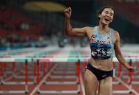 [아시안게임] 정혜림, 여자허들 100m 금메달…8년만 육상 금메달