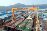 세계 최고 조선소 ‘대우조선해양’ 1도크 VLCC 4척 동시 건조