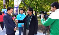 [2019경주세계문화엑스포] 경주엑스포 취재 온 인도 공영방송 '엄지 척'