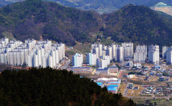 창원 북면 일대 아파트단지 모습.