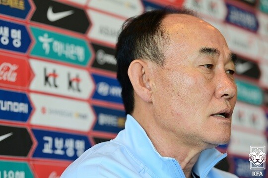 김학범 감독이 평가전에서 모든 선수들을 테스트할 뜻을 전했다. 사진=대한축구협회