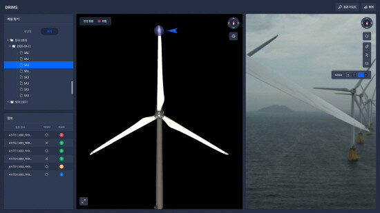 디지털트윈을 활용한 신재생설비 점검 시스템 이미지.