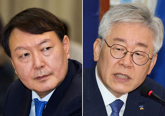 윤석열 국민의힘 대선 후보와 이재명 더불어민주당 대선 후보. 사진=일요신문DB