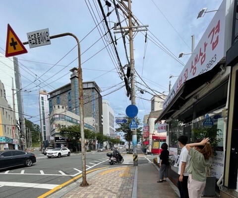 지중화 사업 대상지의 현재 모습. 사진=해운대구