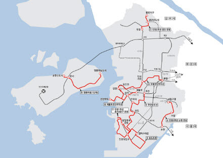 인천 도시철도망 구축계획 노선도. 사진=인천시 제공