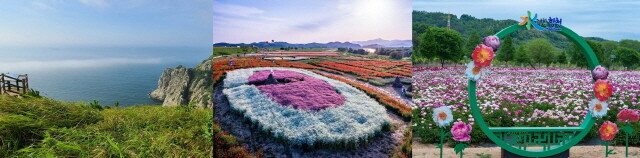 왼쪽부터 통영 ‘대매물도’, 함안 ‘악양둑방길’, 합천 ‘황강마실길’. 사진=경남도 제공