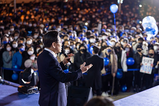 이재명 더불어민주당 대선 후보가 울산에서 유세하는 장면. 사진=이재명 캠프 제공