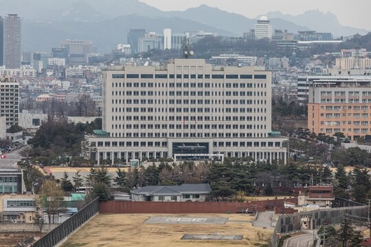 3월 17일 윤석열 대통령 당선인이 대통령 집무실 이전 후보지로 유력하게 검토 중인 서울 용산구 국방부 신청사 전경. 사진=최준필 기자