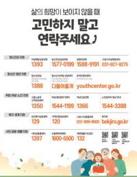 고양시 자살예방센터, 자살위기자 집중관리 추진