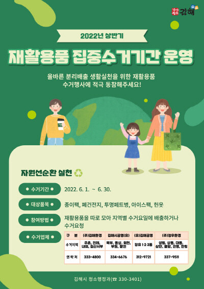 재활용품집중수거의 달 홍보 포스터. 사진=김해시 제공