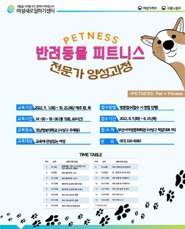 ‘반려동물 피트니스 전문가 양성교육’ 홍보 포스터. 사진=부산시 제공