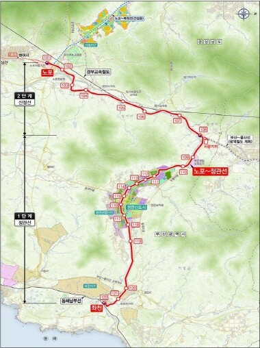 ‘노포~정관선(1단계)’ 건설사업 개요도. 사진=부산시 제공
