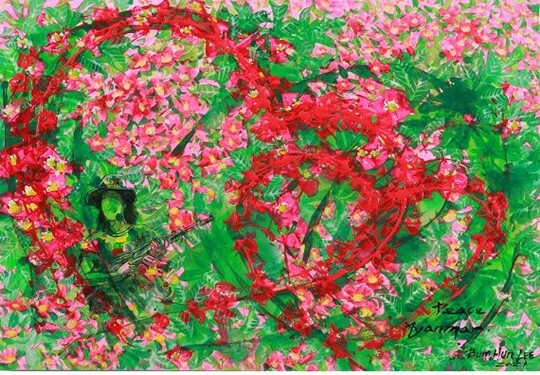 평화 미얀마(Peace Myanmar)- 91x65cm 캔버스에 아크릴