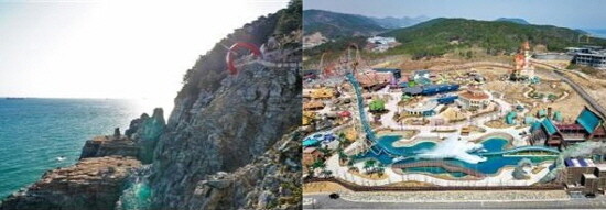 태종대 유원지(왼쪽)과 오시리아 관광단지. 사진=부산시 제공