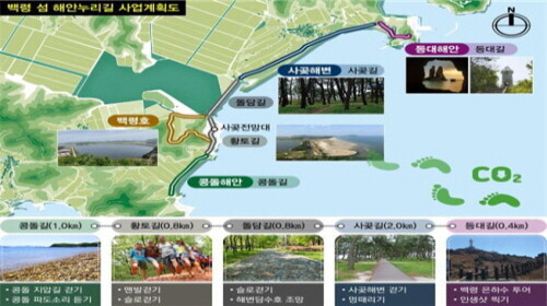 백령 섬 해안누리길 사업계획도. 사진=인천시 제공