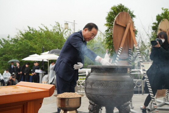 제63주년 4·19혁명 기념식 모습. 사진=부산시교육청 제공