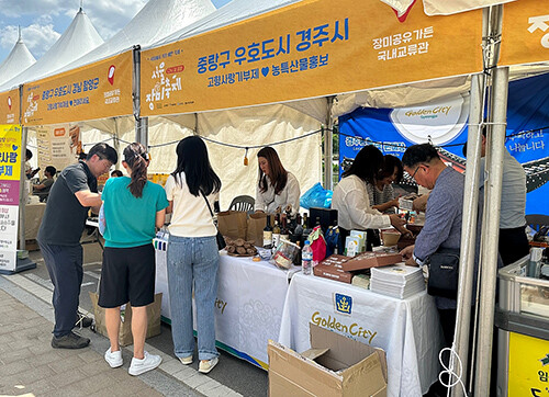 경주시가 우호도시로 교류해 오고 있는 서울 중랑구의 초청을 받아 지난 19일 열린 '서울장미축제'에 공식 참가해 경주시를 홍보하고 있다. 사진=경주시 제공