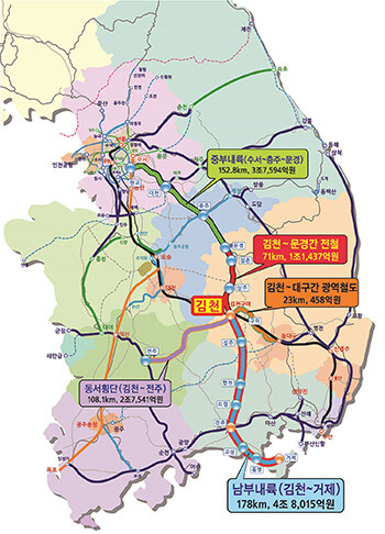 남부내륙철도. 자료=김천시 제공