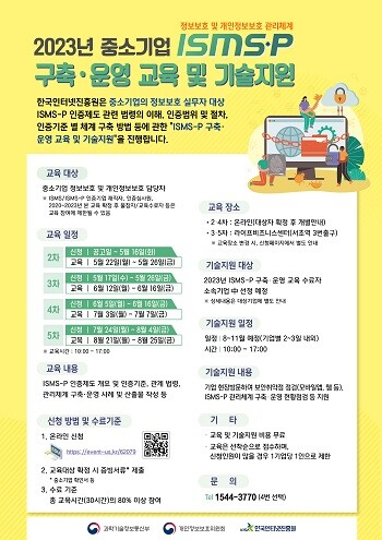 ISMS-P 구축·운영을 위한 교육 및 기술지원 포스터. 사진=한국인터넷진흥원 제공