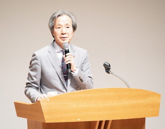 국민건강보험공단 정기석 이사장이 취임사를 갖는 모습. 사진=건보공단 부울경본부 제공