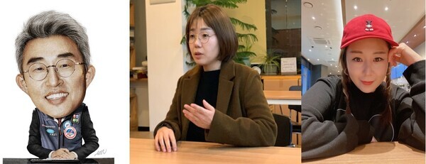 노종면 스픽스TV부문 대표 (아트만두 작품), 유지연 제작총괄 PD, 오윤혜 방송인. 사진=스픽스 제공