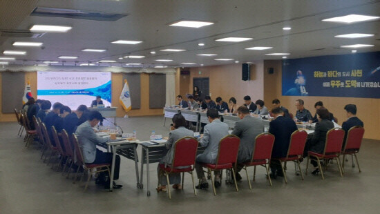 시·군 합동평가 대비 추진사항 점검회의 장면. 사진=사천시 제공