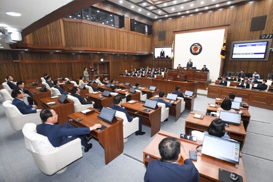 울산광역시의회 제241회 임시회 개의 장면. 사진=울산시의회 제공