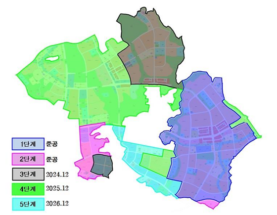 검단신도시 단계별 사업 준공계획. 사진=인천도시공사 제공