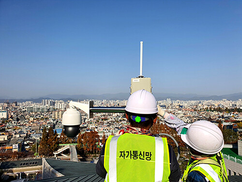 대구형 사물인터넷(IoT) 전용 LoRa자가통신망 구축 현장. 사진=대구시 제공