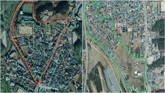 왼쪽 기산1지구, 오른쪽 운천5지구. 사진=포천시 제공