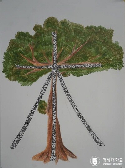 어린이 한자 그림대회 저학년부 대상 석연우(분포초 3) 학생 작품. 사진=경성대 제공