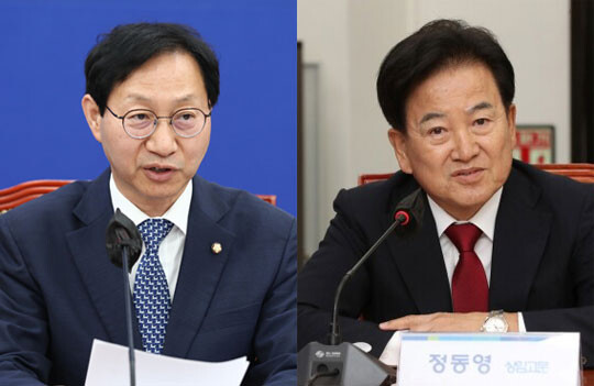 전북 전주병에선 김성주 의원(왼쪽)과 정동영 전 의원이 민주당 공천을 두고 치열한 접전을 벌이고 있다. 사진=박은숙 기자