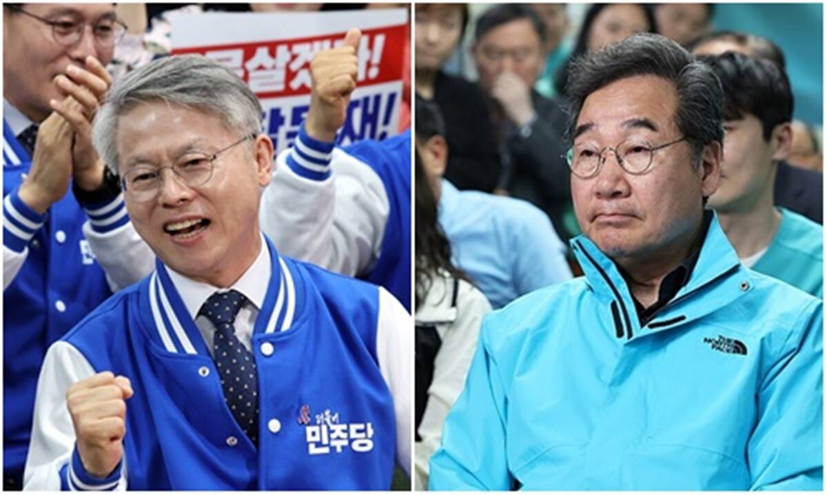 민형배 더불어민주당 후보(왼쪽)와 이낙연 새로운미래 후보. 사진=연합뉴스