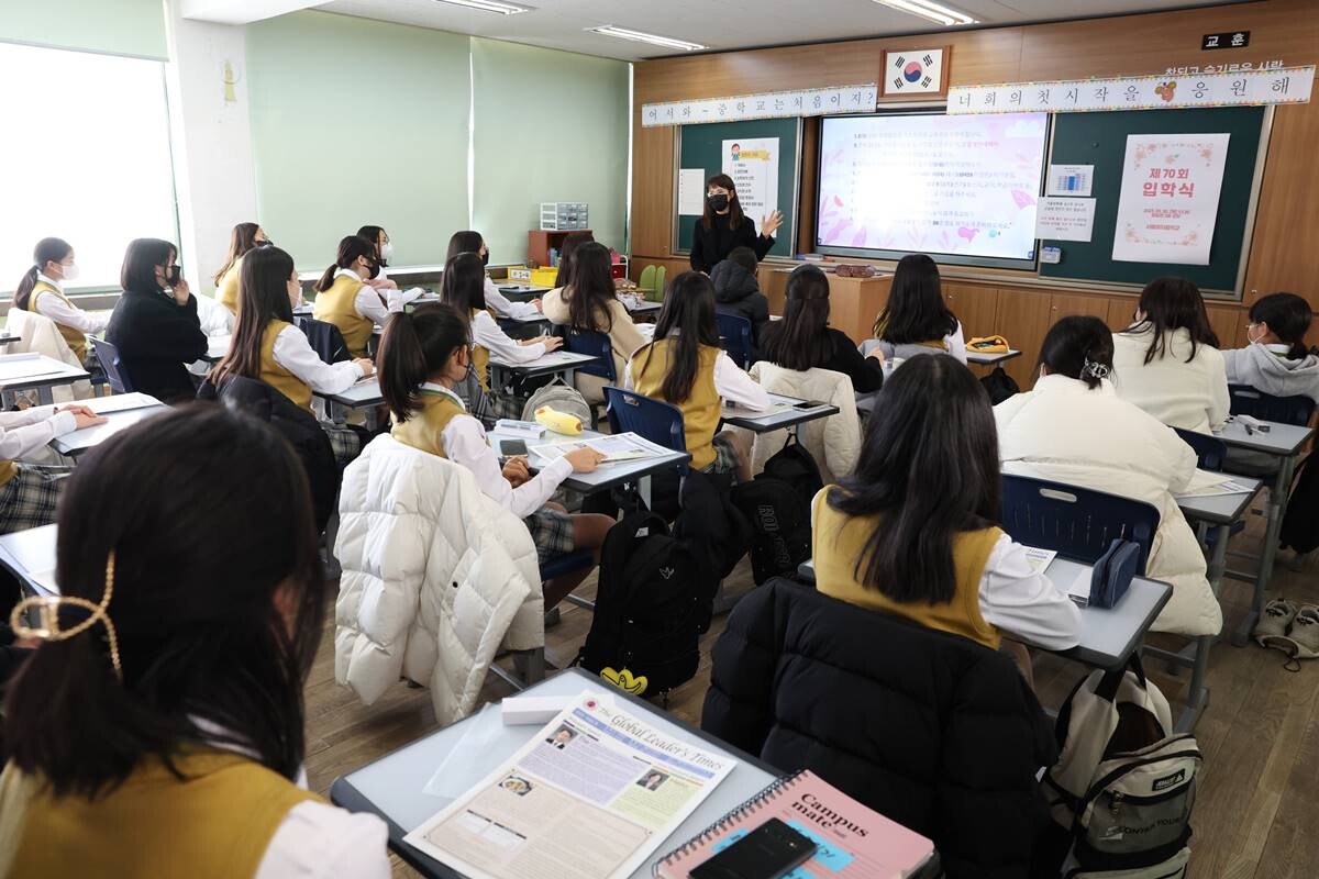 서울의 한 여자중학교 교실 내부 모습으로 기사 특정 내용과 관련 없음. 사진=임준선 기자