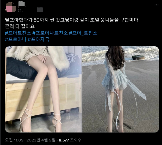 10대 여성 사이에서 유행하는 ‘프로아나(프아)’ 문화도 사회적 문제로 대두되고 있다. 사진=엑스 갈무리