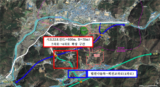 파주 제2외곽순환도로 ‘법원 나들목(IC) 연결도로. 사진=파주시 제공