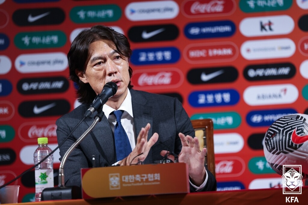 홍명보 감독이 취임 이후 20여일만에 기자회견을 열었다. 사진=KFA 제공