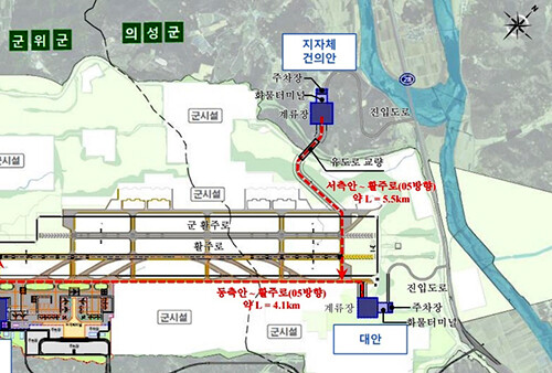 TK 신공항에 들어설 화물 터미널 위치도. 사진=국토부 제공