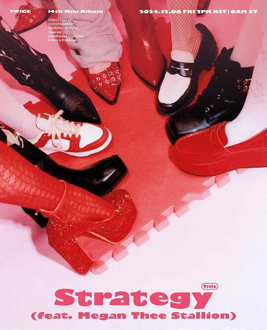 트와이스가 12월 6일 신곡 '스트래티지(피처링 메간 디 스텔리온)'(Strategy (feat. Megan Thee Stallion))으로 컴백한다. 사진=JYP엔터테인먼트 제공