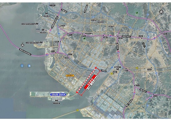 인천신항 진입도로 지하차도 위치도. 사진=인천경제자유구역청 제공