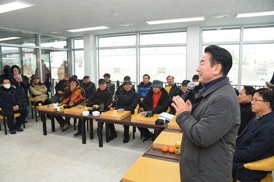 경전철 효자역 어르신 사랑방(호호당) 간담회. 사진=의정부시 제공