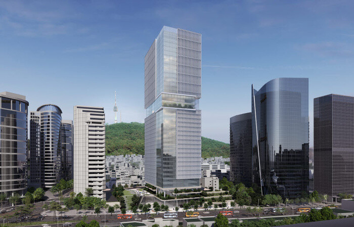동자동 제2구역에 들어서는 37층 규모 빌딩 조감도. 사진=용산구 제공