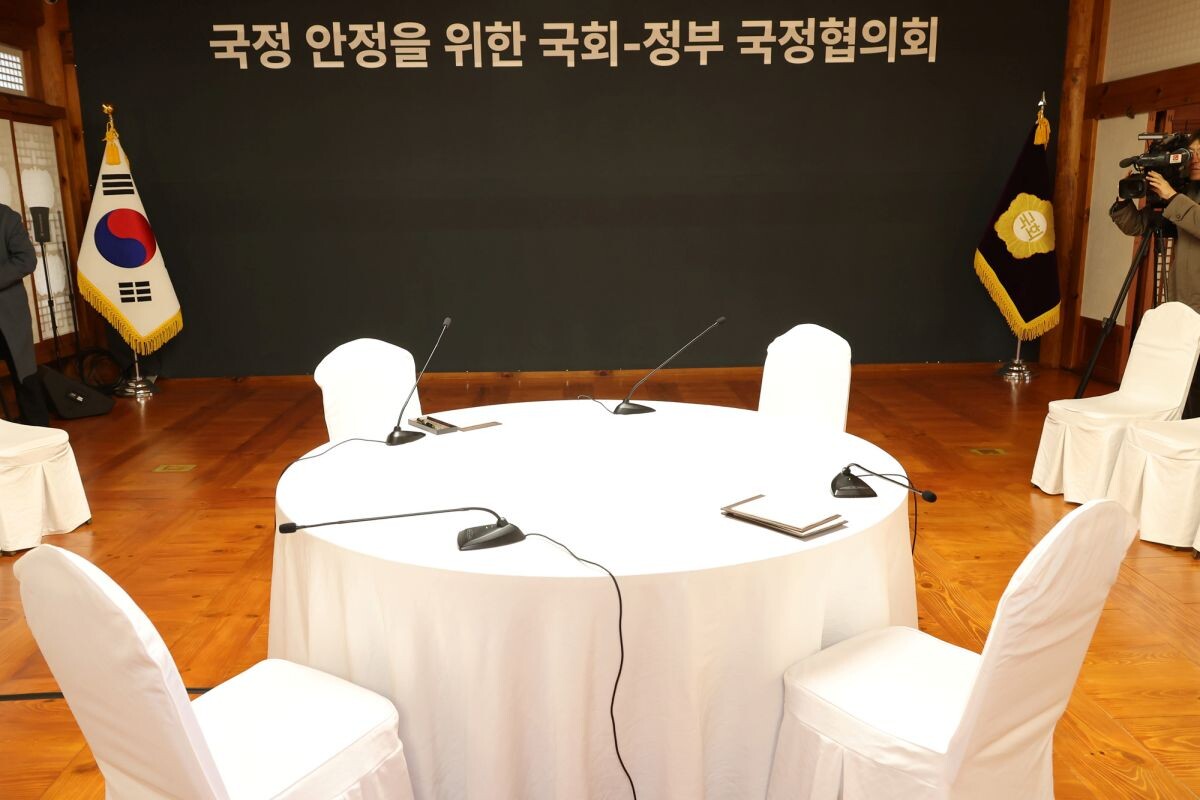 28일 국회 사랑재에서 열릴 예정이던 국정안정을 위한 국회-정부 국정협의회가 취소됐다. 사진=국회사진취재단