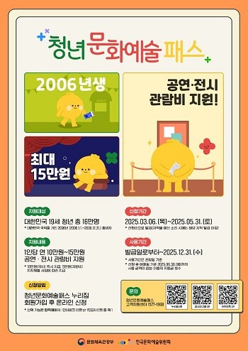 광명시 청년문화예술패스 사업 포스터.