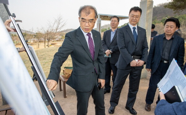 류윤기 신임 사장 미단시티 현장 방문 모습. 사진=인천도시공사 제공